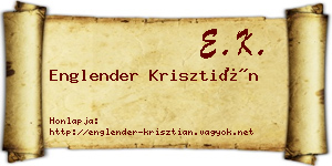 Englender Krisztián névjegykártya
