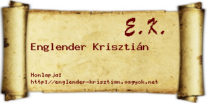 Englender Krisztián névjegykártya